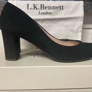 LK Bennett Black Suede “Sersha” Pumps, Size 38.5 (Size 8)